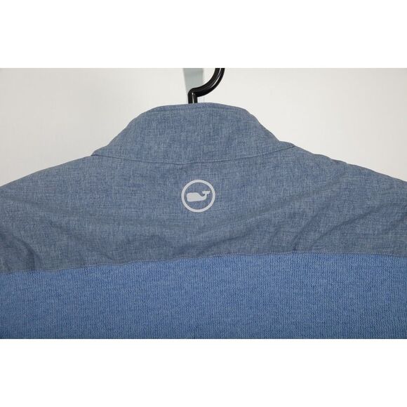 Jim Naatz by Vineyard Vines Sweater Men Medium Blue Merino Wool 1/4 Zip Pullover - Picture 3 of 12